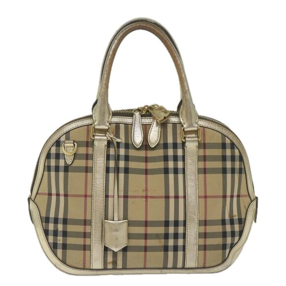 Burberry Nova Check Hand Bag Nylon Canvas Beige - Picture 13 of 16